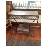Metal table approximately 15 x 32 x 31 tall
