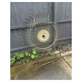 Approximately 4 foot hay rake wheel