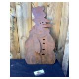 Metal snowman approximately 22 inches tall