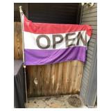 Open flag approximately 6 foot tall
