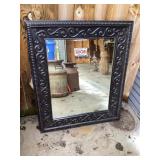 Beveled edge mirror metal frame approximately 32