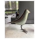 Metal bird yard art