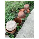 11 clay flower pots