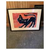 Black cat picture approximately 30 x 22 tall