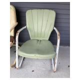Metal olive green lawn chair