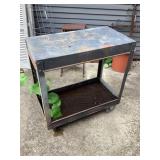 Metal cart on wheels approximately 16 x 30 x 32