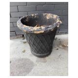 Concrete flower pot approximately 16 across by 1