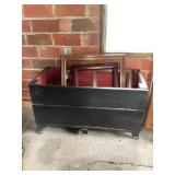 Wooden box with contents approximately 20 x 43 x