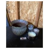 Planter and candles