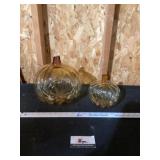 Glass Amber, pumpkin, centerpieces,