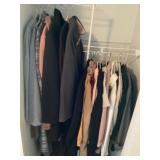 Closet of clothes, size large