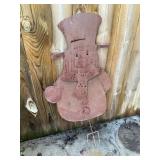 Metal snowman decor, approximately41 inches tall