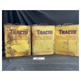Three Tracto Oil Cans
