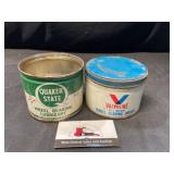 Quaker state and Valvoline Grease Cans