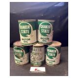 Quaker State Oil Cans
