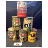 Amoco, Phillips 66, Pennzoil, Castrol Oil Cans