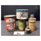Kendall, Valvoline, Hahn, Varcon, Hoover Oil Cans