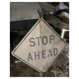Metal Stop Ahead Sign 42 x 40
