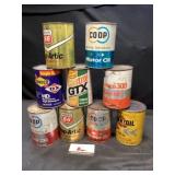 Phillips 66, Castrol, Amoco, Coop Oil Cans