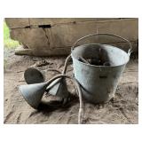 Galvanized Pail, funnels and lids