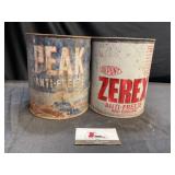 Zeroes and Peak Antifeeze Cans