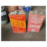 Two vintage gas cans