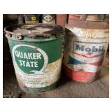 Quaker State and Mobil cans