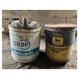 John Deere and COOP cans