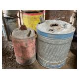 Two galvanized cans