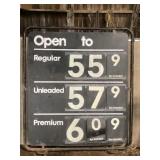 Metal and Plastic Double Sided Fuel Sign
