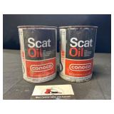 Two Conoco Scat Oil Cans