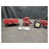 International tractor with baler and wagon