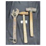 Wrench and hammers