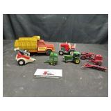 Vintage toy truck and tractors