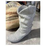 Cement Cowboy boot planter