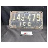 Vintage commercial truck license plate
