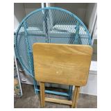 Metal and wooden folding tables