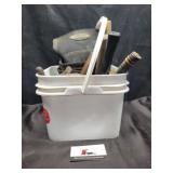 Bucket of tools and work belt