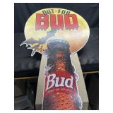 Cardboard BUD beer advertising display
