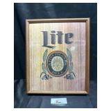 Wooden Lite beer sign