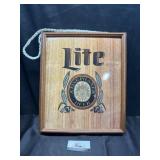 Wooden Lite beer sign