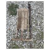 Wooden runner sled and clamp