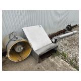Grain bin fan and sweep auger