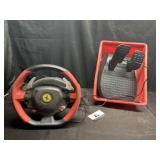 Thrust master Ferrari steering wheel and foot