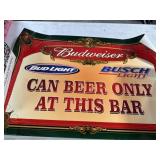 Budweiser laminated sign