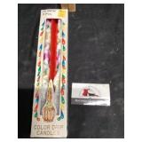 12 inch two-piece colored, drip candles