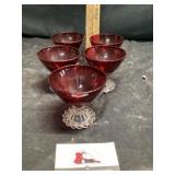Ruby, red sherbet dishes
