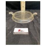 Fire king footed cake platter