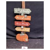 Wooden harvest sign