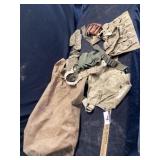 Military duffel bag with ammo belts